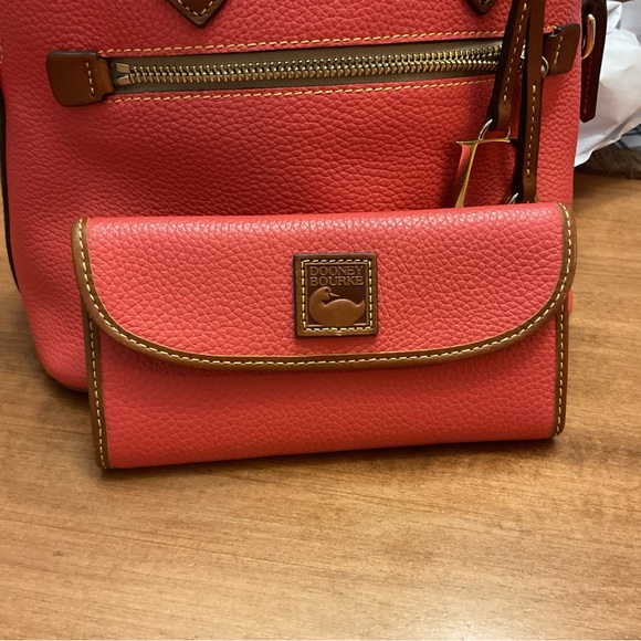 Dooney & Bourke Geranium Pebble Leather Satchel and Wallet Set - Picture 8 of 14